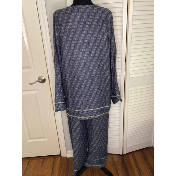 Flax set Blue 100% Linen Top and Bottom Lagenlook Boho Urban‎ Energy Funky edge - Picture 4 of 10